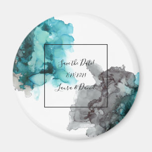 Aimant enregistrer l'aimant de date noir, gris, turquoise