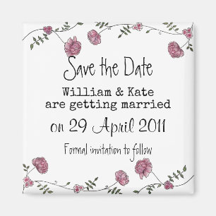 Aimant Enregistrer l'aimant floral date