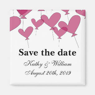 Aimant Enregistrer l'aimant mariage de date ballons rou