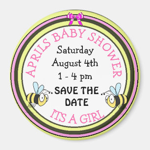 Aimant Enregistrer le Baby shower de date Abee sur le thè