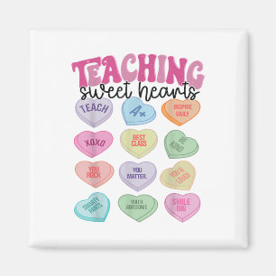 Aimant Enseignant Saint-Valentin Retro Enseignement Soeur