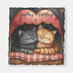 Aimant Ensemble est Purrfect Kitty Chat Illustré Art