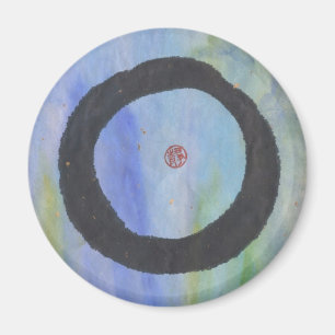 Aimant Enso bleu d'aimant de tranquilité