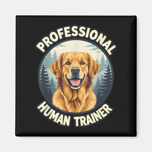 Aimant Entraîneur Humain Professionnel de Retriever Doré  (Devant)