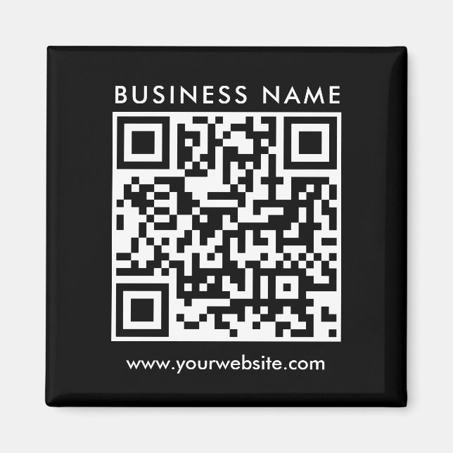 Aimant Entreprise Entreprise Code QR Logo Texte Carré noi (Devant)
