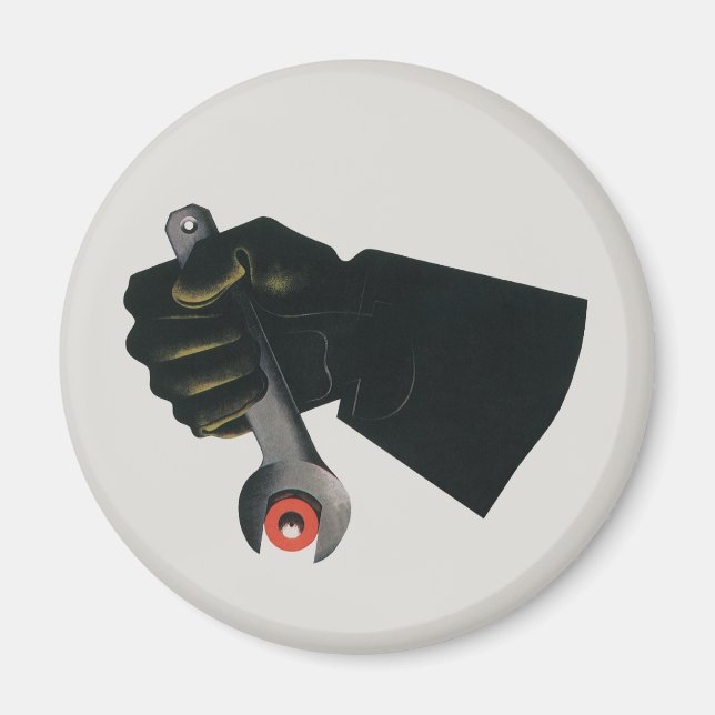 Aimant Entreprise vintage, Fabrication Usine Machiniste (Devant)