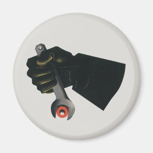 Aimant Entreprise Vintage, Machiniste d'usine de fabricat