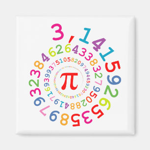 Aimant Enveloppe originale des couleurs des chiffres Pi n