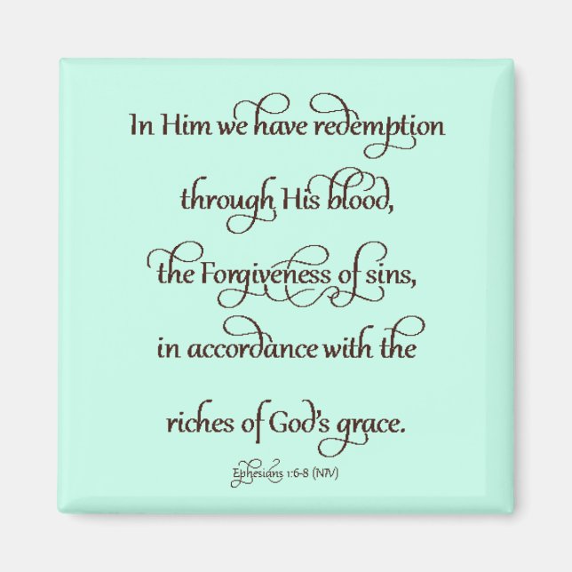 Aimant Éphésiens 1:6-8 (Devant)