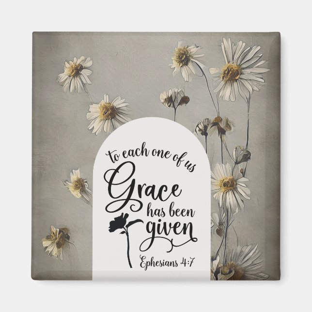 Aimant Éphésiens 4:7 Pour chacun de nous, la grâce est do (Devant)