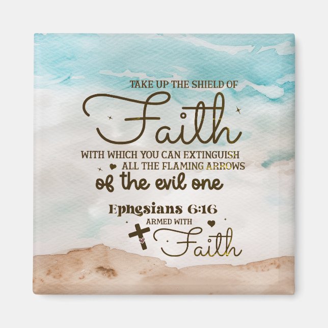 Aimant Éphésiens 6:16 Prenez le Bouclier de la Bible de F (Devant)