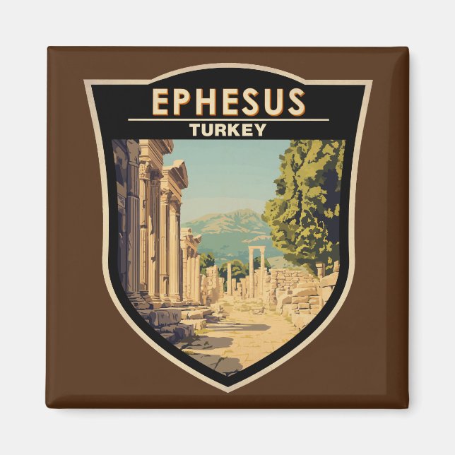 Aimant Ephesus Turquie Voyage Art Vintage (Devant)