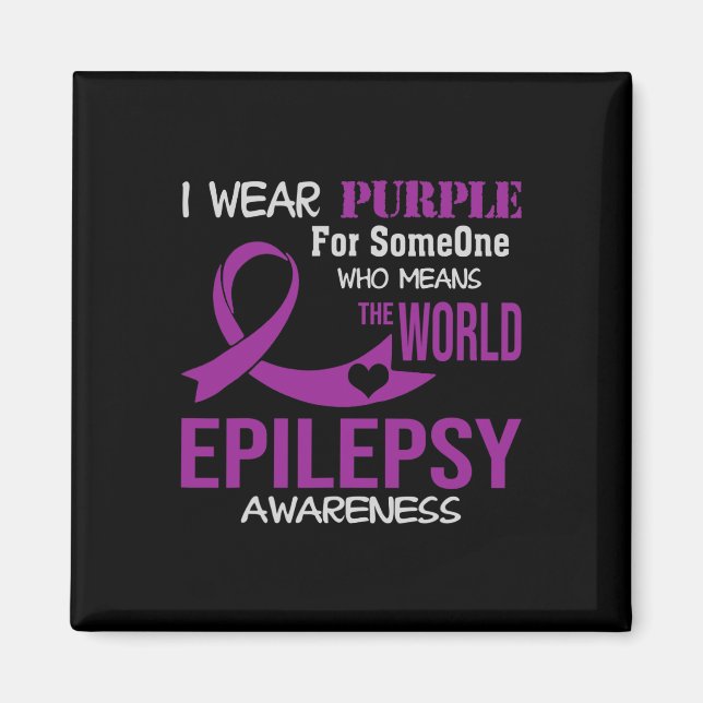 Aimant Epilepsy Awareness I Wear Purple For My Someone Fa (Devant)