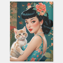 Épingle asiatique et chaton mignon