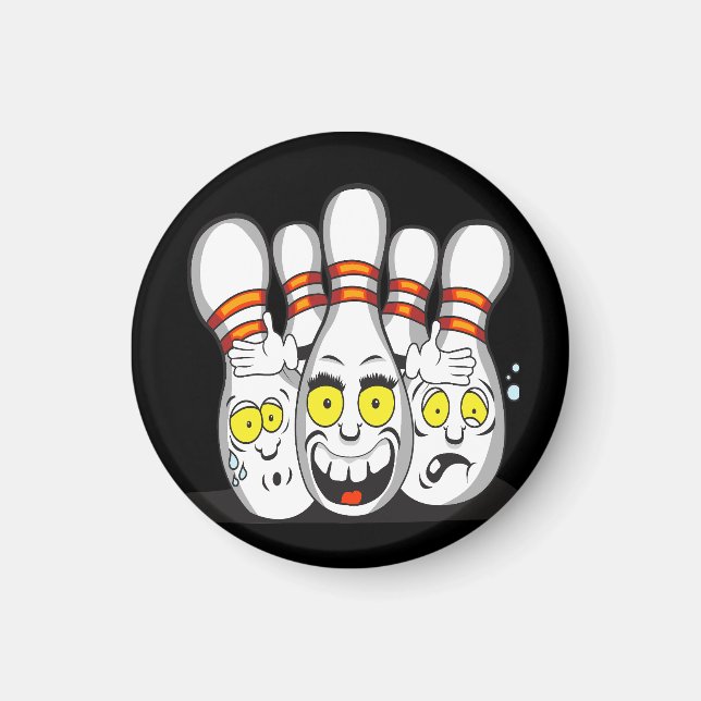 Aimant Épingles de bowling, Noir (Devant)