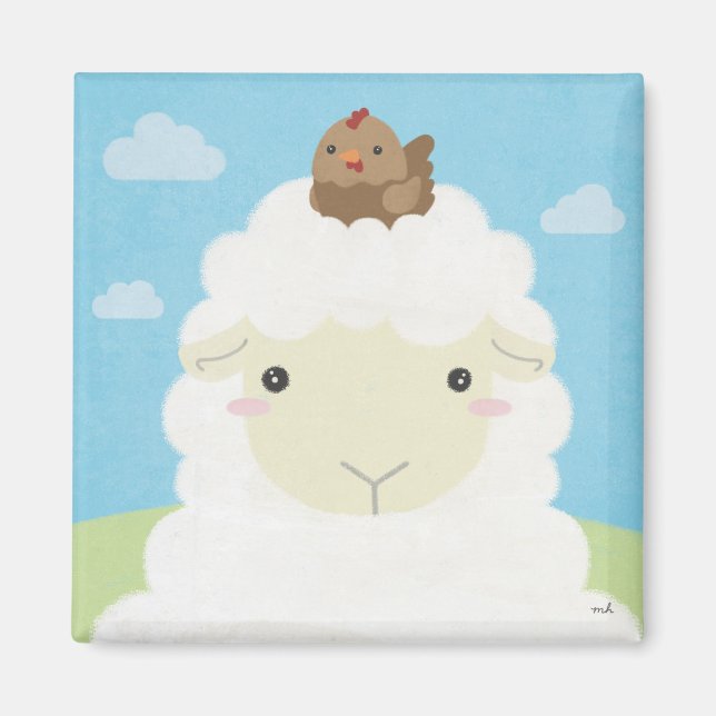 Aimant Épouses - Moutons et poussins (Devant)