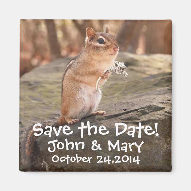 Aimant Épousez-moi chipmunk Sauvons la Date ! (Devant)