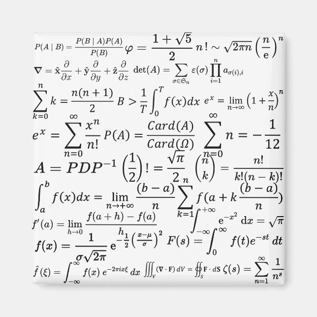 Aimant équations mathématiques et formules (Devant)