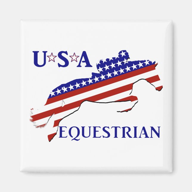 Aimant Équestre patriotique des États-Unis (Devant)