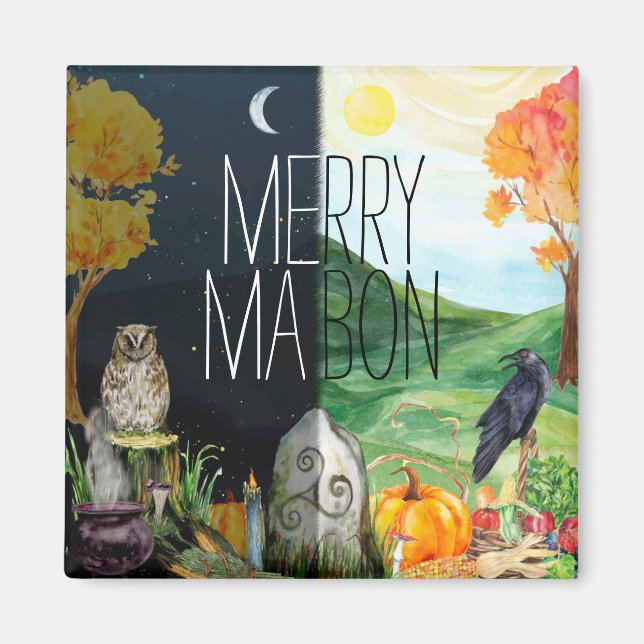 Aimant Equinoxe automnal Mabon Wiccan (Devant)