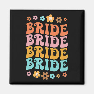 Aimant Équipage de mariage rétro groovy enterrement de vi