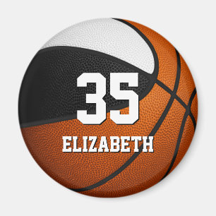 Aimant équipe de basket-ball noir blanc esprit enfants su