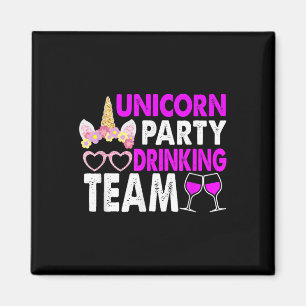 Aimant Équipe De Boissons De La Unicorne Mariage Mariée E