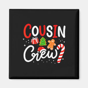 Aimant Équipe de cousin de Noël Chapeau de Père Noël drôl