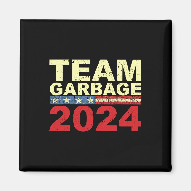 Aimant Équipe De Garbage Pour Trump Élections 2024 Vote D (Devant)