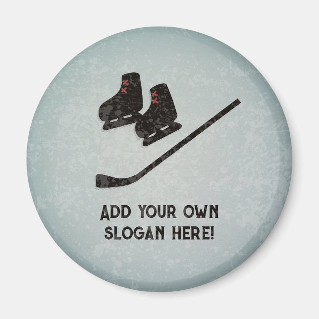Aimant Équipe de hockey sur glace texture - texte personn (Devant)