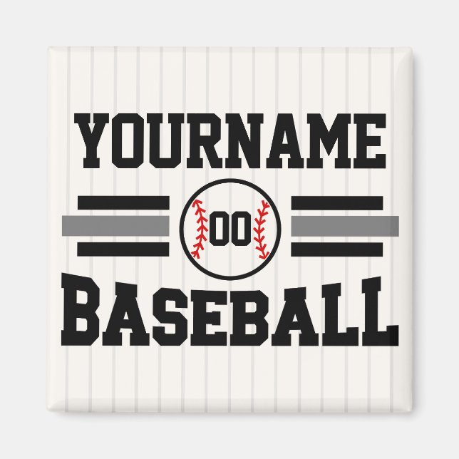 Aimant Équipe de joueurs de baseball rétro personnalisés  (Devant)
