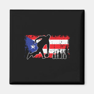 Aimant Équipe de Porto Rico Flag Bowling League entraîneu