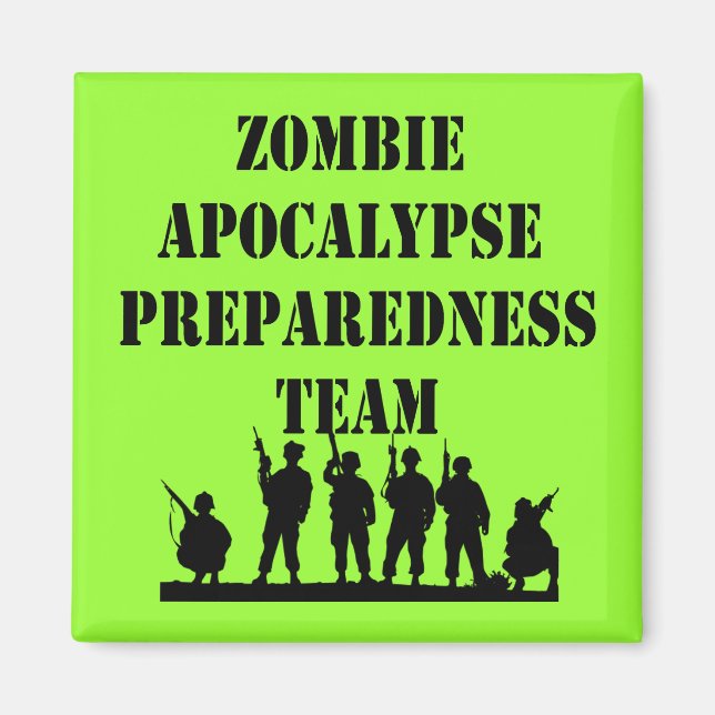 Aimant Équipe de préparation à l'apocalypse Zombie (Devant)