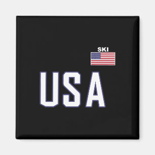 Aimant Équipe de ski du drapeau américain Équipement de s