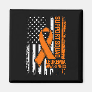 Aimant Équipe de soutien Ruban orange Leucémie Cancer du 