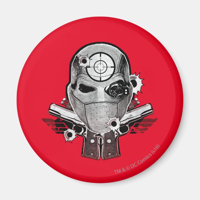 Aimant Équipe de suicide | Deshot Masque & Armes Tatouage (Devant)