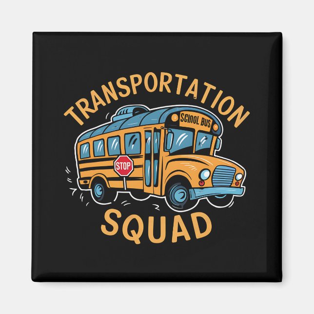 Aimant Équipe de transport des conducteurs d'autobus scol (Devant)