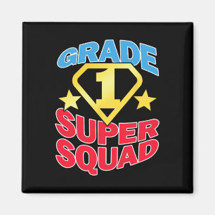 Aimant Équipe d'enseignants superhero de 1re année