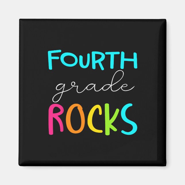 Aimant Équipe des Rocks de 4e année Enseignant de 4e anné (Devant)