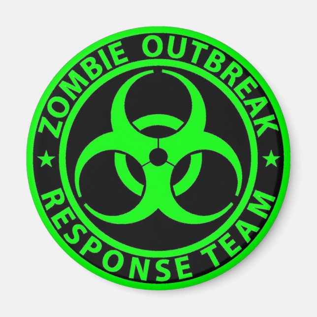 Aimant Équipe d'intervention en cas d'éclosion de zombie  (Devant)
