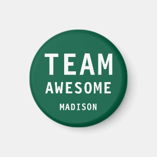 Aimant Équipe drôle Awesome Vert Nom personnalisé