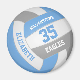 Aimant équipe gris clair couleurs enfants volley