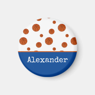 Aimant Équipe sportive de basket-ball bleu personnalisé