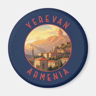 Aimant Erevan Arménie Cercle retro en détresse