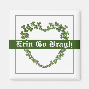 Aimant Erin Go Bragh Coeur Shamrock