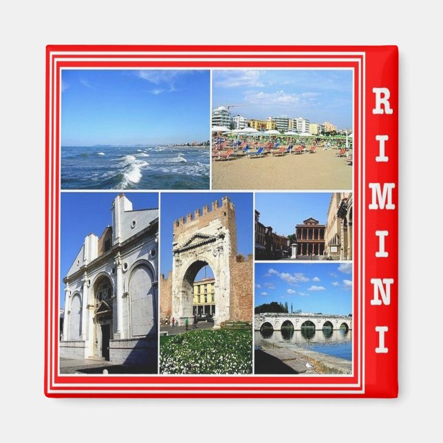 Aimant ERM024 RIMINI, Italie, Mosaïque, Frigo (Devant)