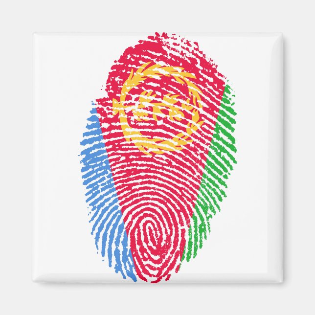 Aimant Erythrée Drapeau Empreinte du drapeau Identité du  (Devant)