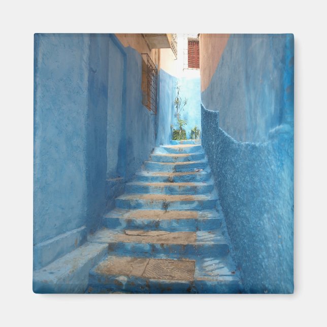 Aimant Escalier bleu étroit au Maroc (Devant)