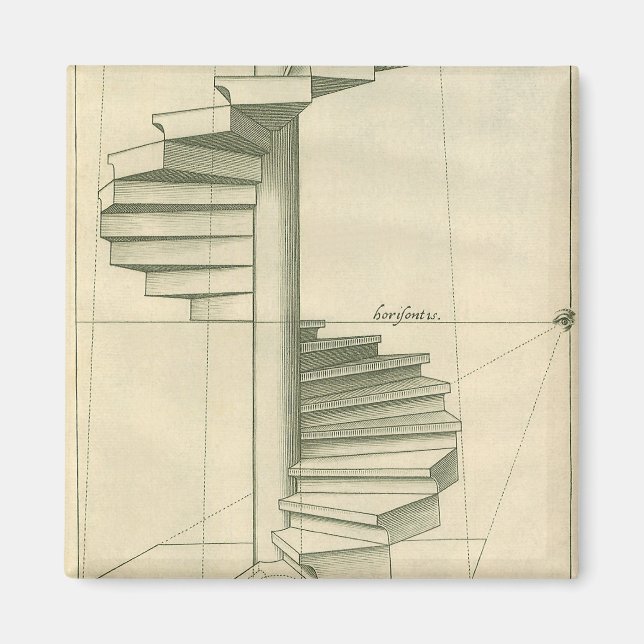 Aimant Escaliers Architecturaux vintages, Escalier Spiral (Devant)
