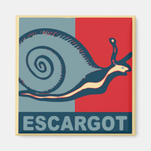 Aimant Escargot en rouge et bleu